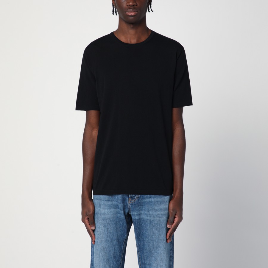 Tシャツ・カットソー ROBERTO COLLINA Men T Shirts RB10121RB10 Black Roberto Collina Black ribbed cotton T-shirt | TheDoubleF