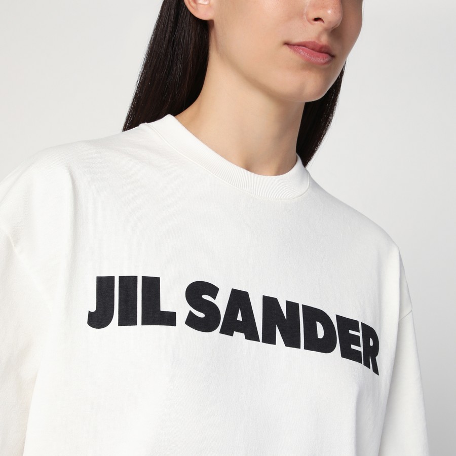 Tシャツ・カットソー Jil Sander White Wide T-Shirt With Logo Jil Sander White wide t-shirt with logo | TheDoubleF