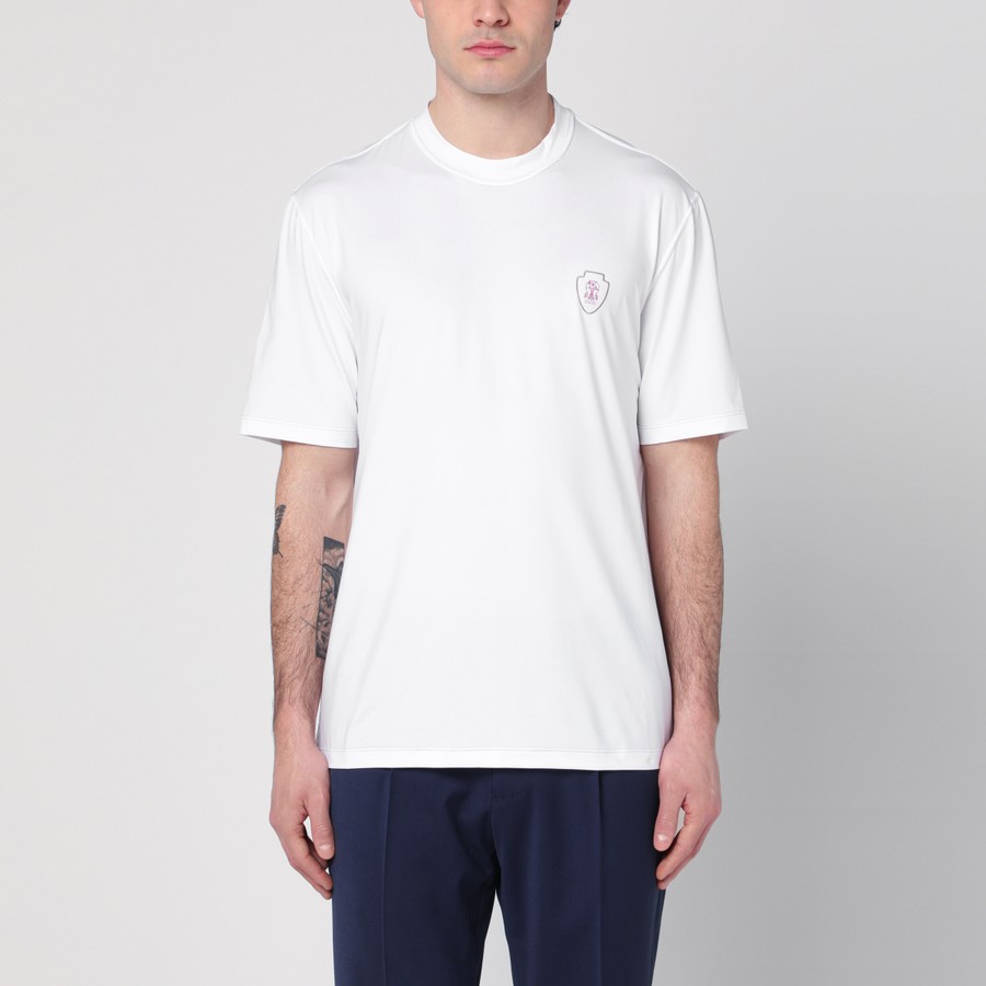 Tシャツ・カットソー BRUNELLO CUCINELLI Men T-shirt White M0B137427G CW787 Brunello Cucinelli White cotton T-shirt with logo | TheDoubleF