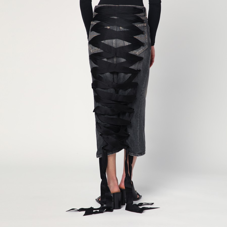 スカート Balenciaga Skirt With Laces In Smoky Grey Denim Balenciaga Skirt with laces in smoky grey denim | TheDoubleF
