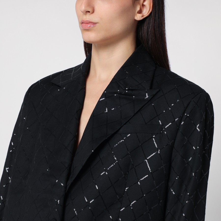 ジャケット Rotate Birger Christensen Black Oversize Blazer With Sequins ROTATE Birger Christensen Black oversize blazer with sequins