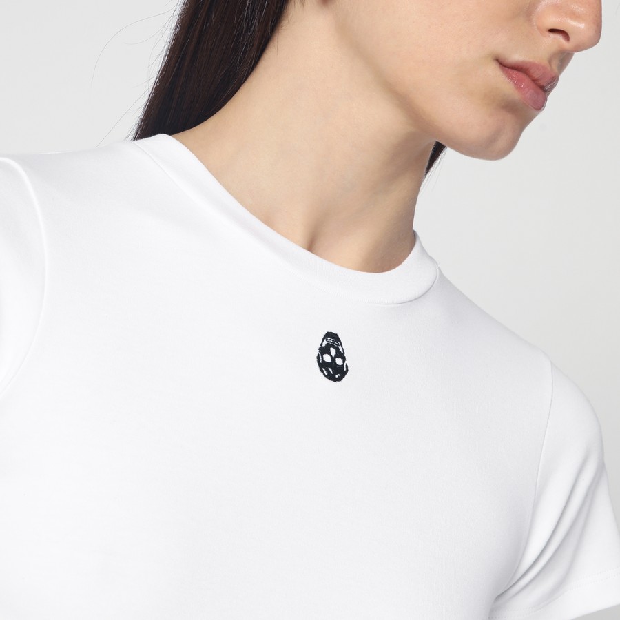 Alexander McQueen White T-shirt with Skull embroidery