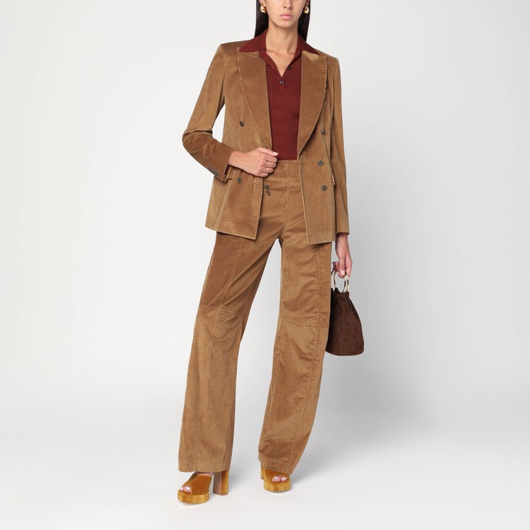 Chloé Brown palazzo pants in cotton | TheDoubleF