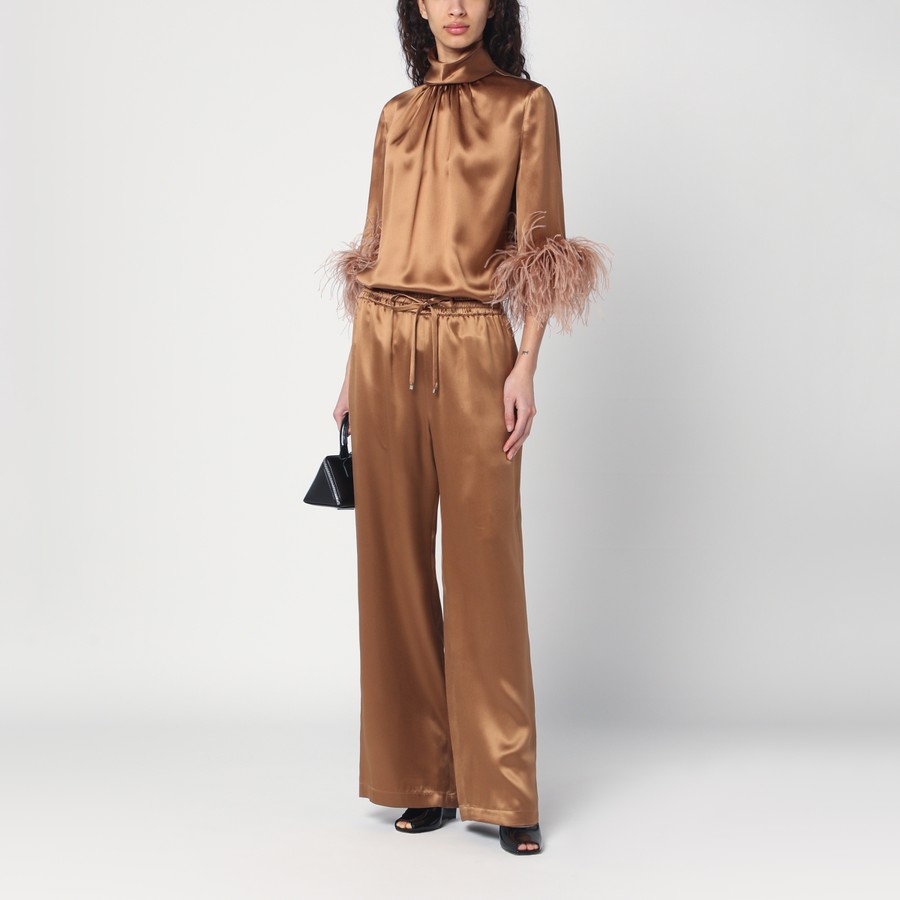 パンツ DOLCE&GABBANA BROWN SILK PYJAMA TROUSERS Dolce&Gabbana Brown silk pyjama trousers | TheDoubleF