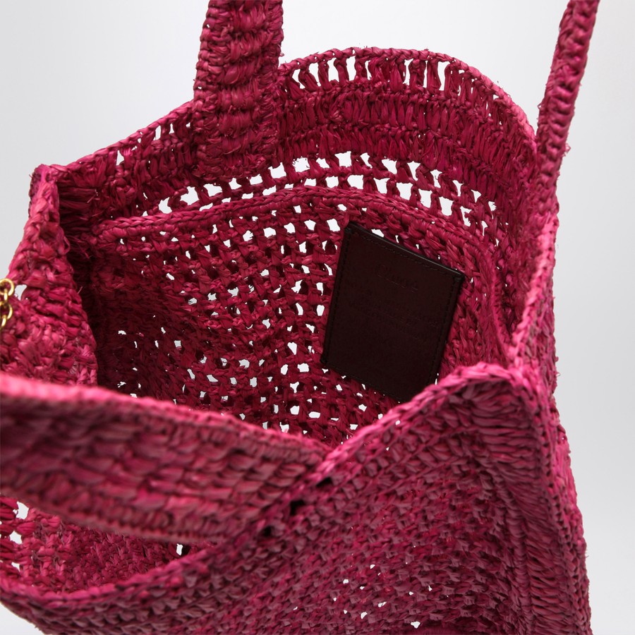 トートバッグ CHLOE Woman Tote bags Fuchsia CH25US901P08 6P1 Chloé Tote bag Summer Banana in fuchsia raffia | TheDoubleF
