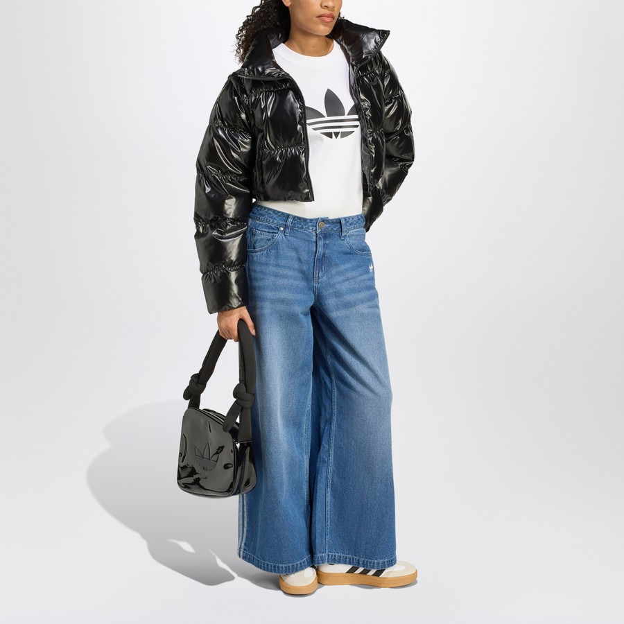 ジャケット adidas Originals Shiny black convertible cropped puffer jack adidas Originals Shiny black convertible cropped puffer