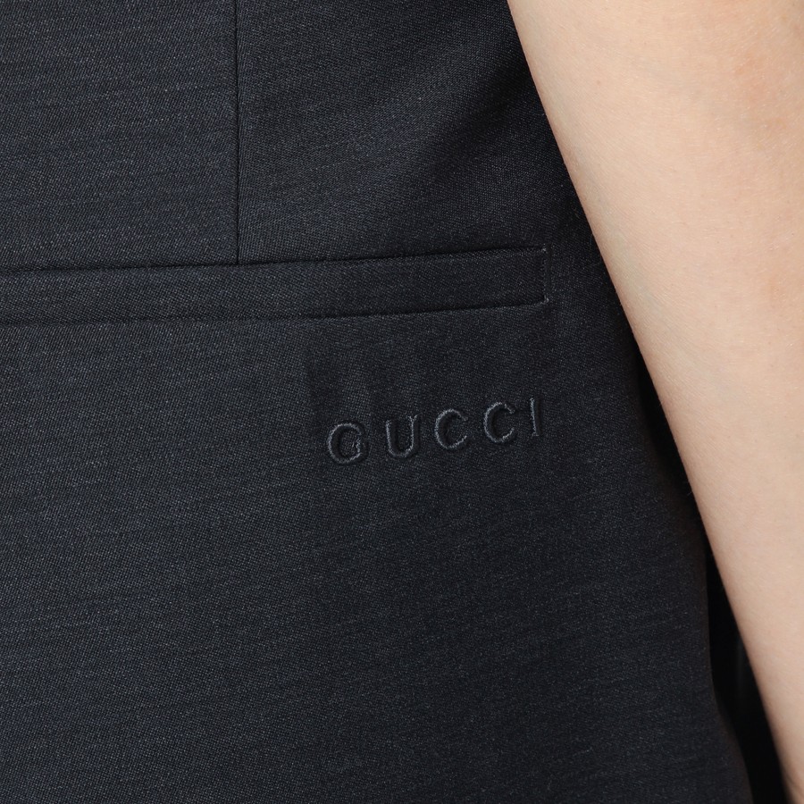 パンツ GUCCI Women Straight Pants 828769Z7AO2 1505 GREY GUCCI Gray wool trousers | TheDoubleF