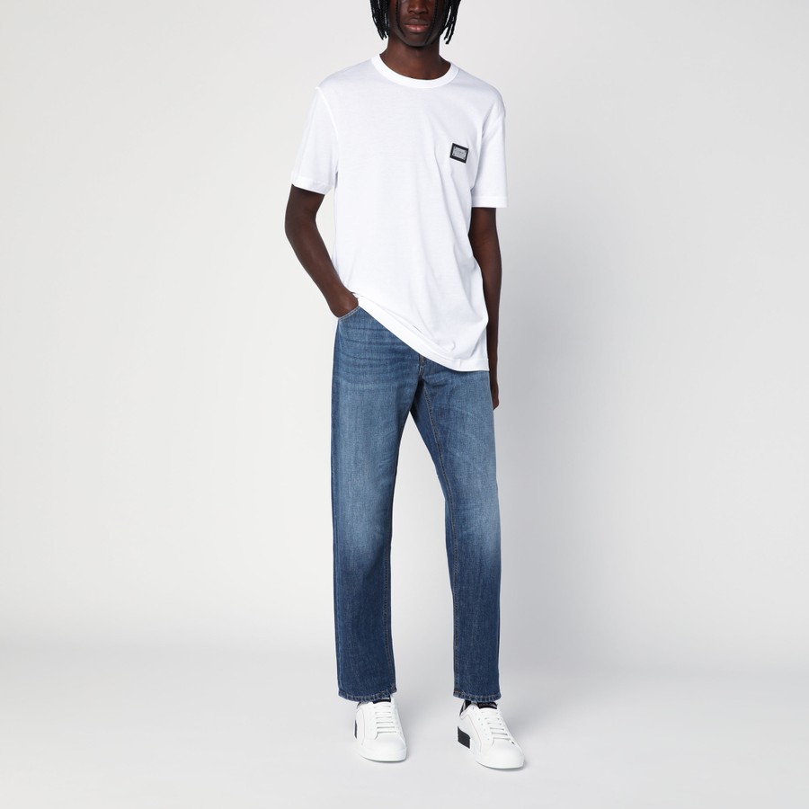 Dolce&Gabbana White t-shirt with logo plaque | TheDoubleF
