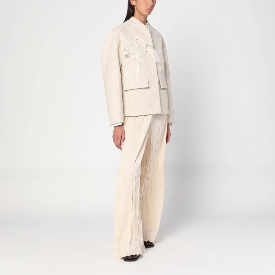 ボトムスその他 MKDT Studio Pinola-atelier pleated fabric ivory trousers MKDT Studio Pinola-atelier pleated fabric ivory trousers