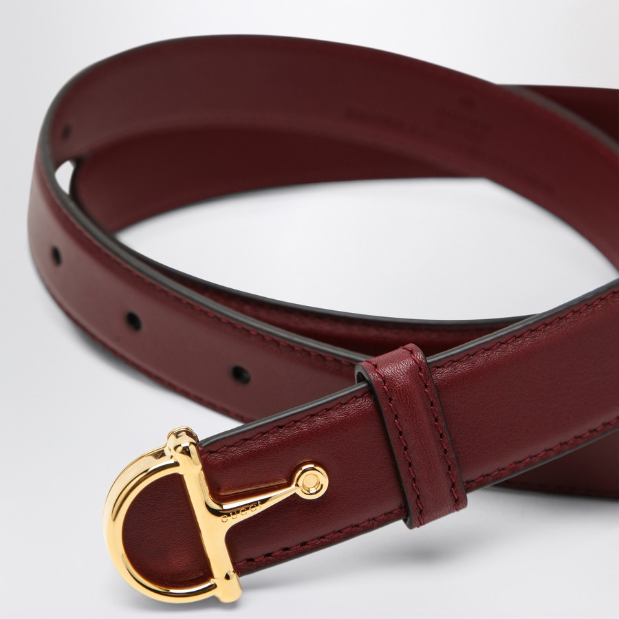 GUCCI Rosso Ancora thin belt with half buckle | TheDoubleF