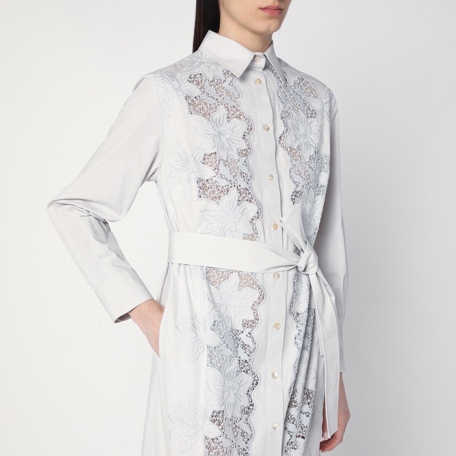 ワンピースその他 P.A.R.O.S.H. Light grey shirt dress with embroidery P.A.R.O.S.H. Light grey shirt dress with embroidery | TheDoubleF