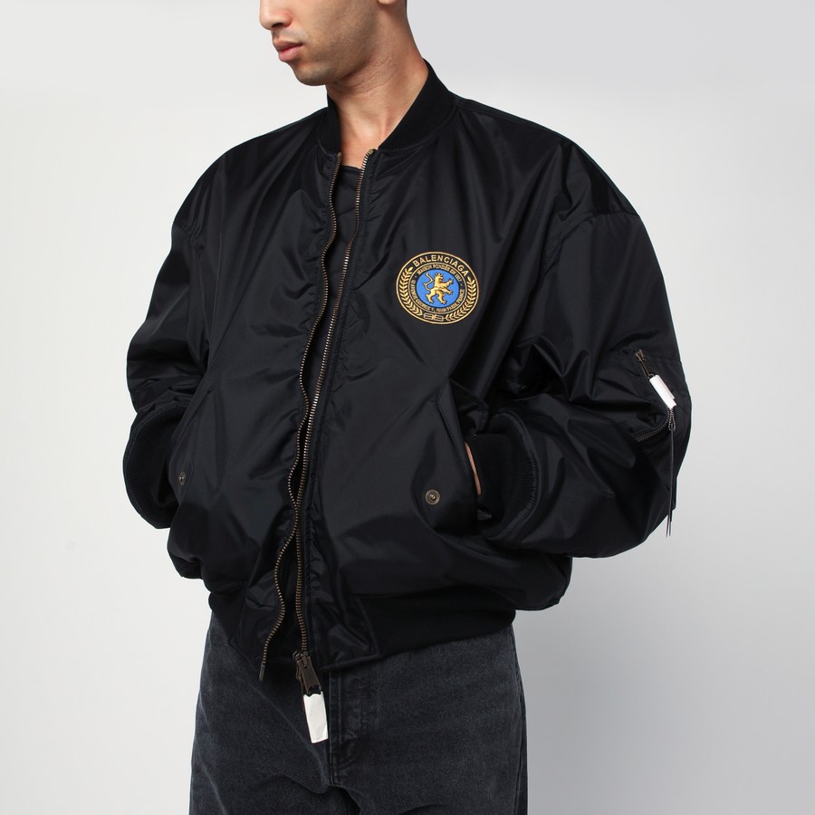 Balenciaga Black nylon Uniform Merch Large Fit bomber | TheDoubleF
