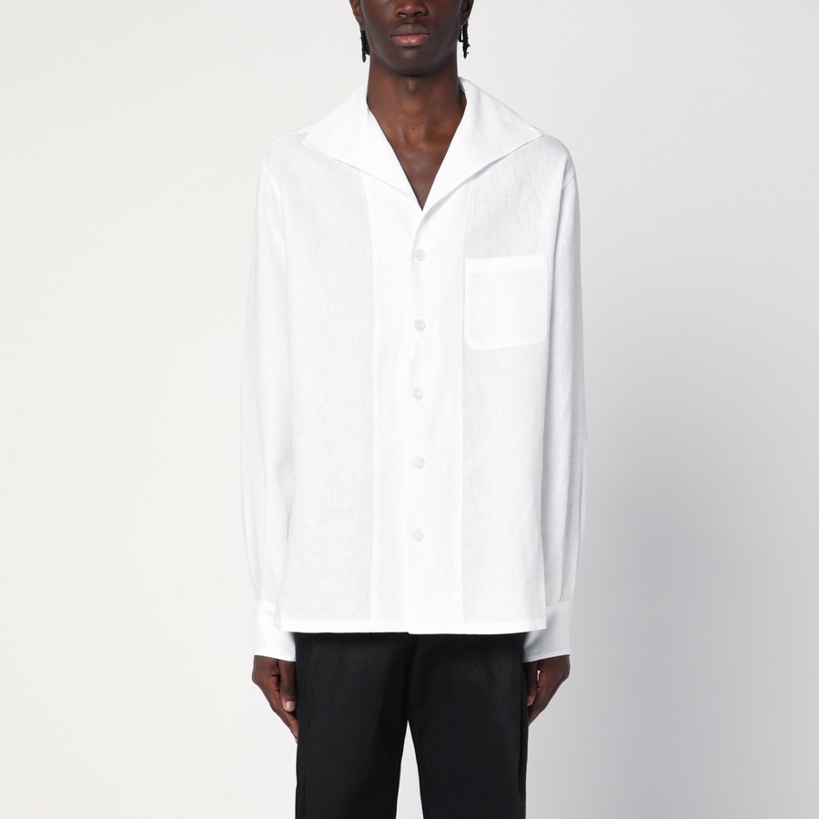 Tシャツ・カットソー Dolce & Gabbana SS25 White linen shirt (G5NE2TFU4JB W0800) Dolce&Gabbana White linen shirt | TheDoubleF