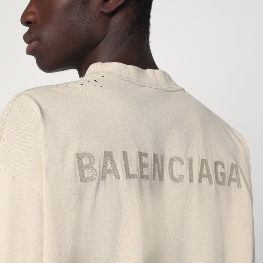 Balenciaga Beige New Balenciaga Back Medium Fit T-shirt