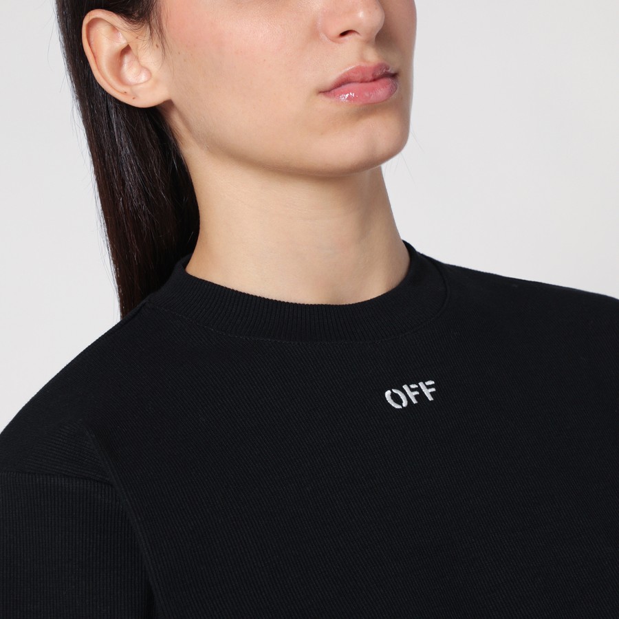 Tシャツ・カットソー Off-White TSHIRT (OWAA081C99JER004) Off-White™ Black cropped T-shirt with logo | TheDoubleF
