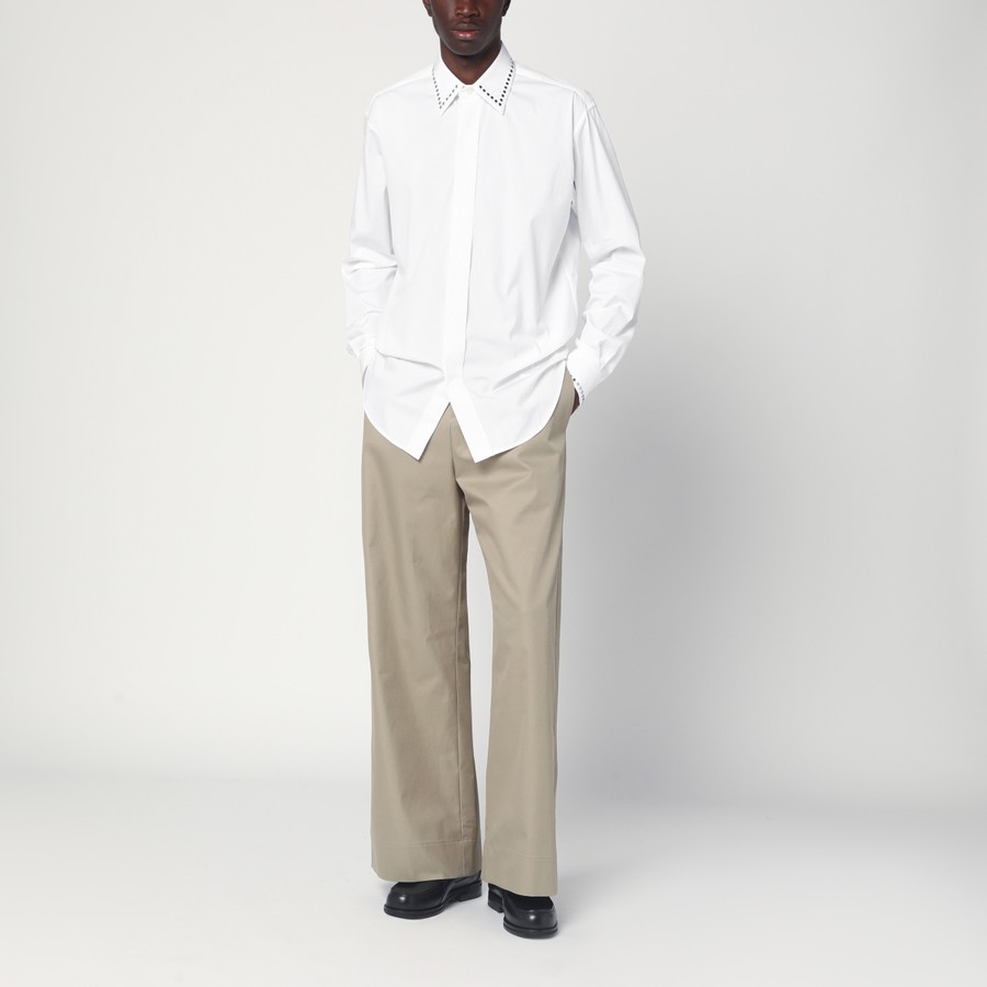 Alexander McQueen Camicia con borchie bianca in cotone TheDoubleF