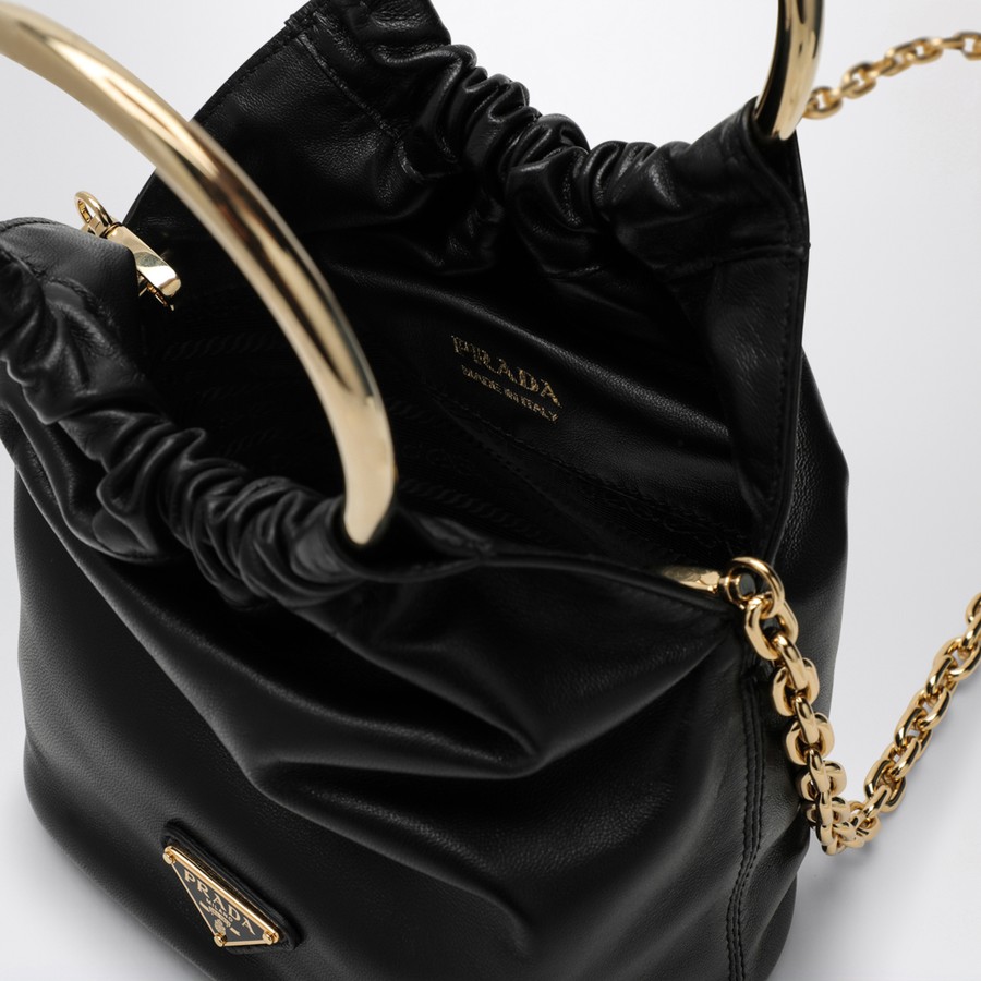 Prada Black Nappa leather mini bucket bag | TheDoubleF