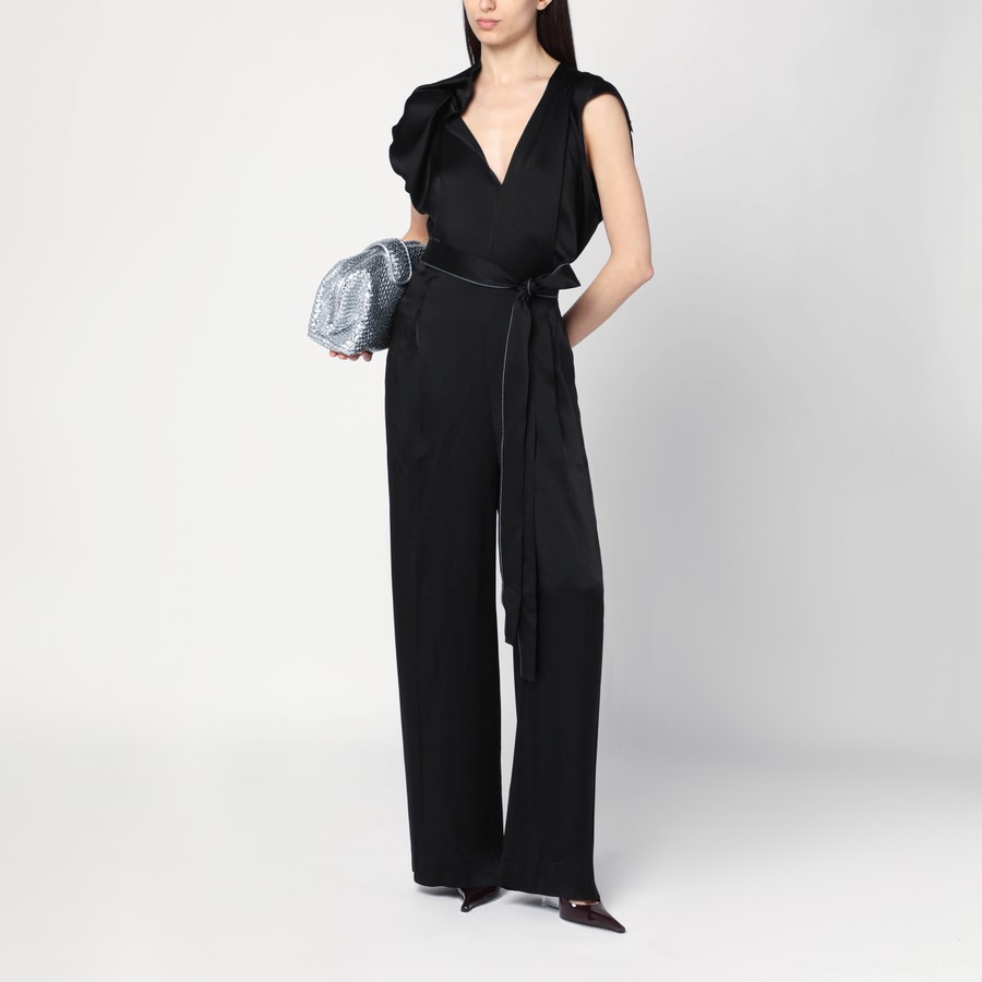 オールインワン・サロペット VICTORIA BECKHAM Women Dresses 1225WJS006380APL Black Victoria Beckham Black jumpsuit with viscose blend belt