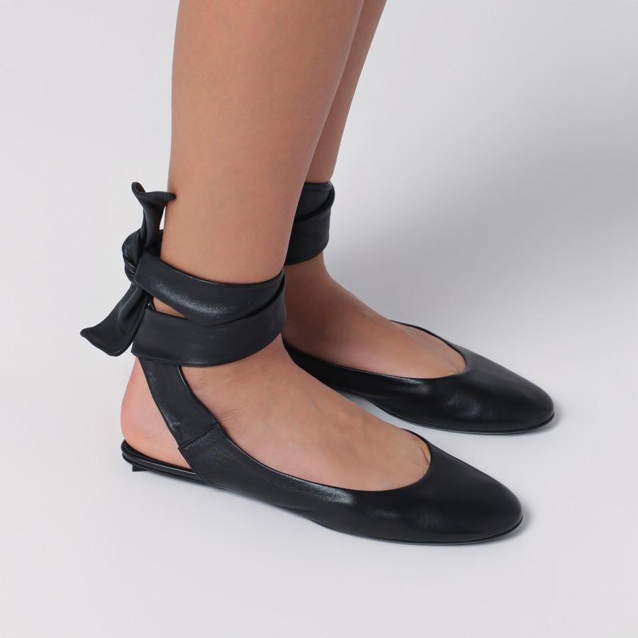 サンダル・ミュール THE ATTICO 'Cloe' ballet flats The Attico Cloe Leather Ballerina Shoes | Purple | FARFETCH