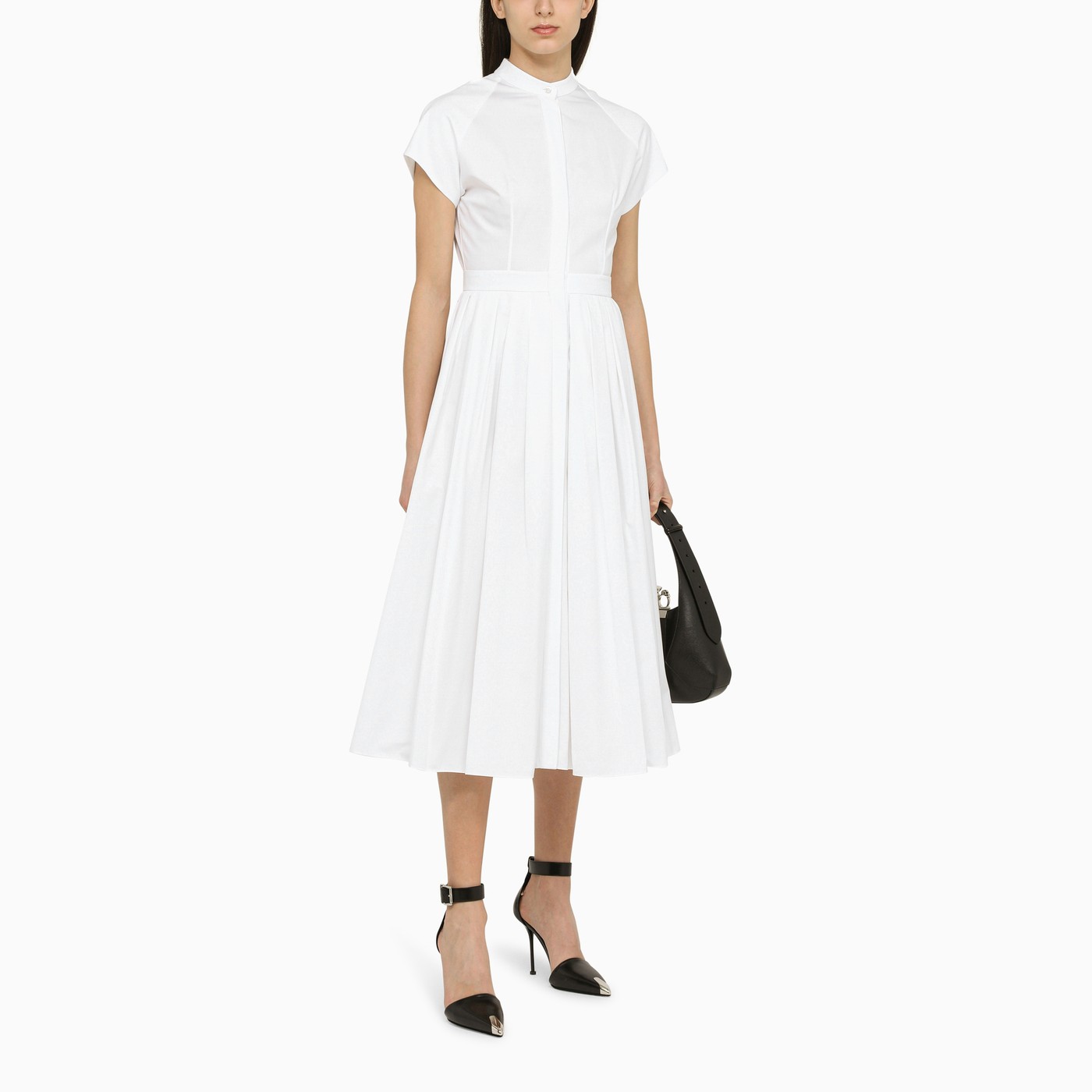 Alexander McQueen White cotton midi dress TheDoubleF