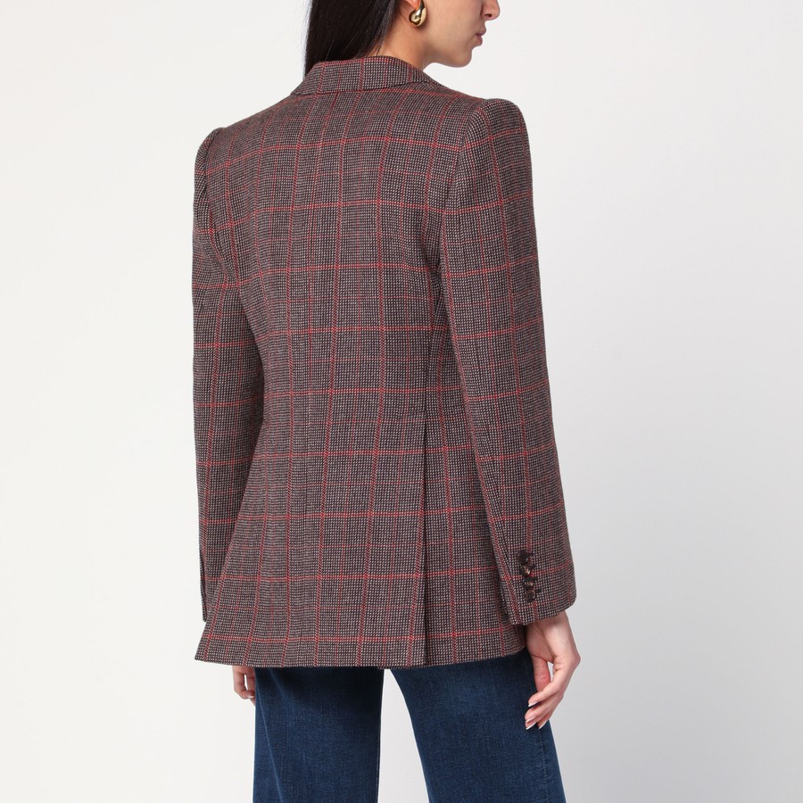 【関税&送料込】Chloe Single-Breasted Checked Brown Wool Jac Chloé Single-breasted checked brown wool jacket | TheDoubleF