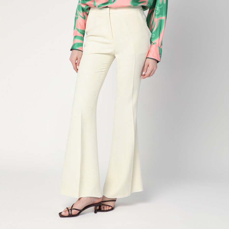 パンツ Etro Flared Trousers In Ivory Viscose ETRO Flared trousers in ivory viscose | TheDoubleF