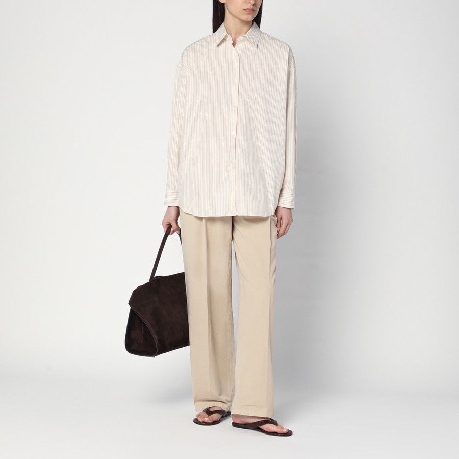The Row Beige striped Caster shirt | TheDoubleF