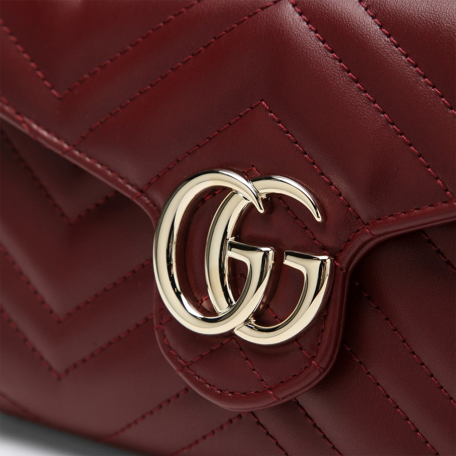 GUCCI GG Marmont Wallet Red Anchor with Chain | TheDoubleF
