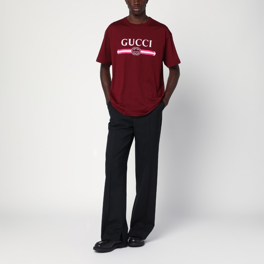 GUCCI Anchor Red T-shirt with logo print | TheDoubleF