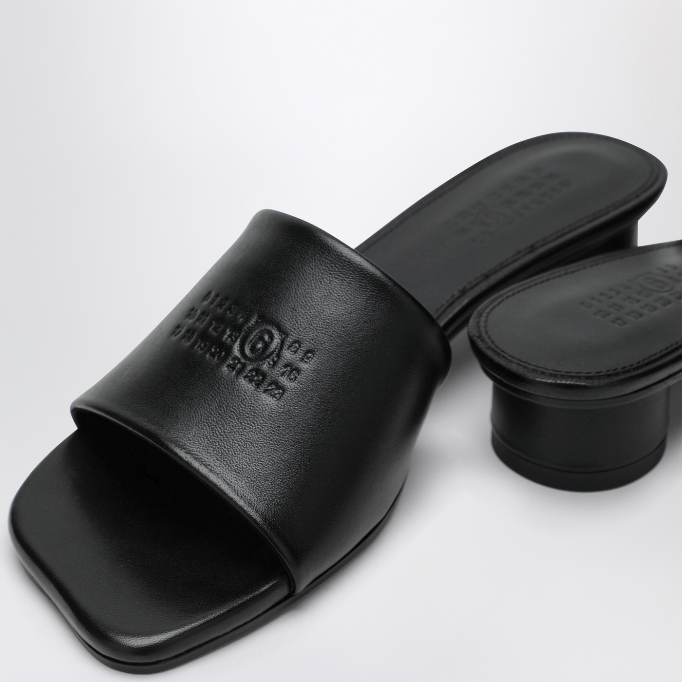 MM6 Maison Margiela Black Anatomic sandals with low heel | TheDoubleF