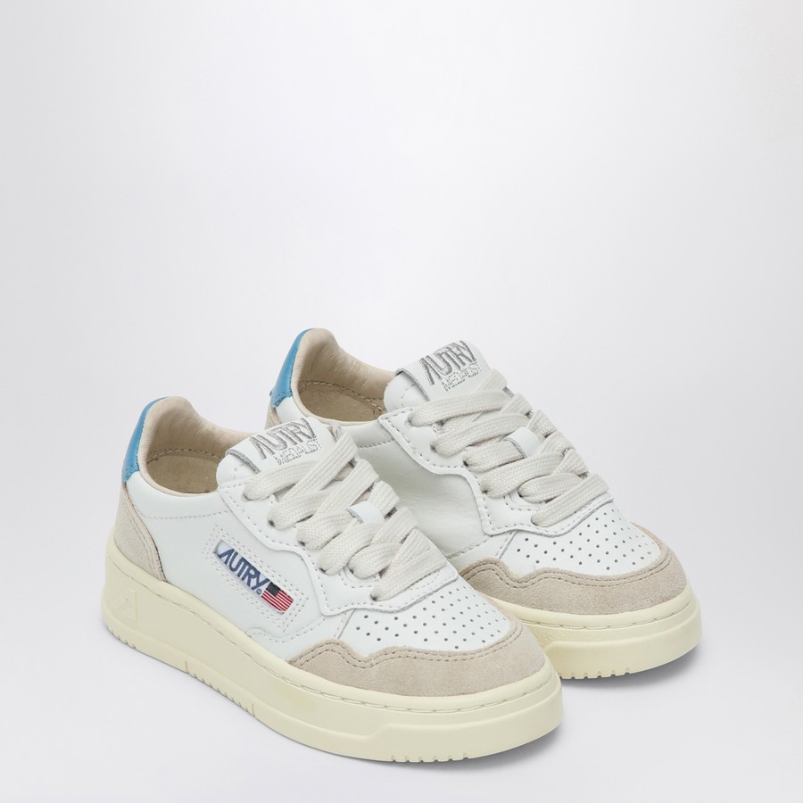 スニーカー Autry Medalist White Blue Leather Trainer Autry Medalist Low Sneakers In White And Blue Leather With