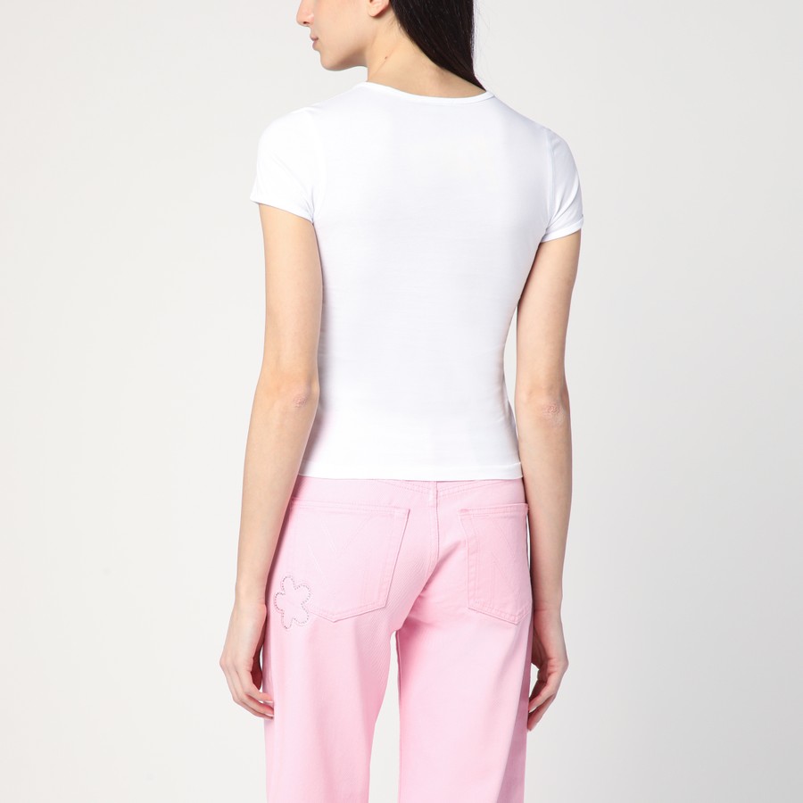 Tシャツ・カットソー Marc Jacobs White T-Shirt With Logo And Micro Crystals Marc Jacobs White T-shirt with logo and micro crystals