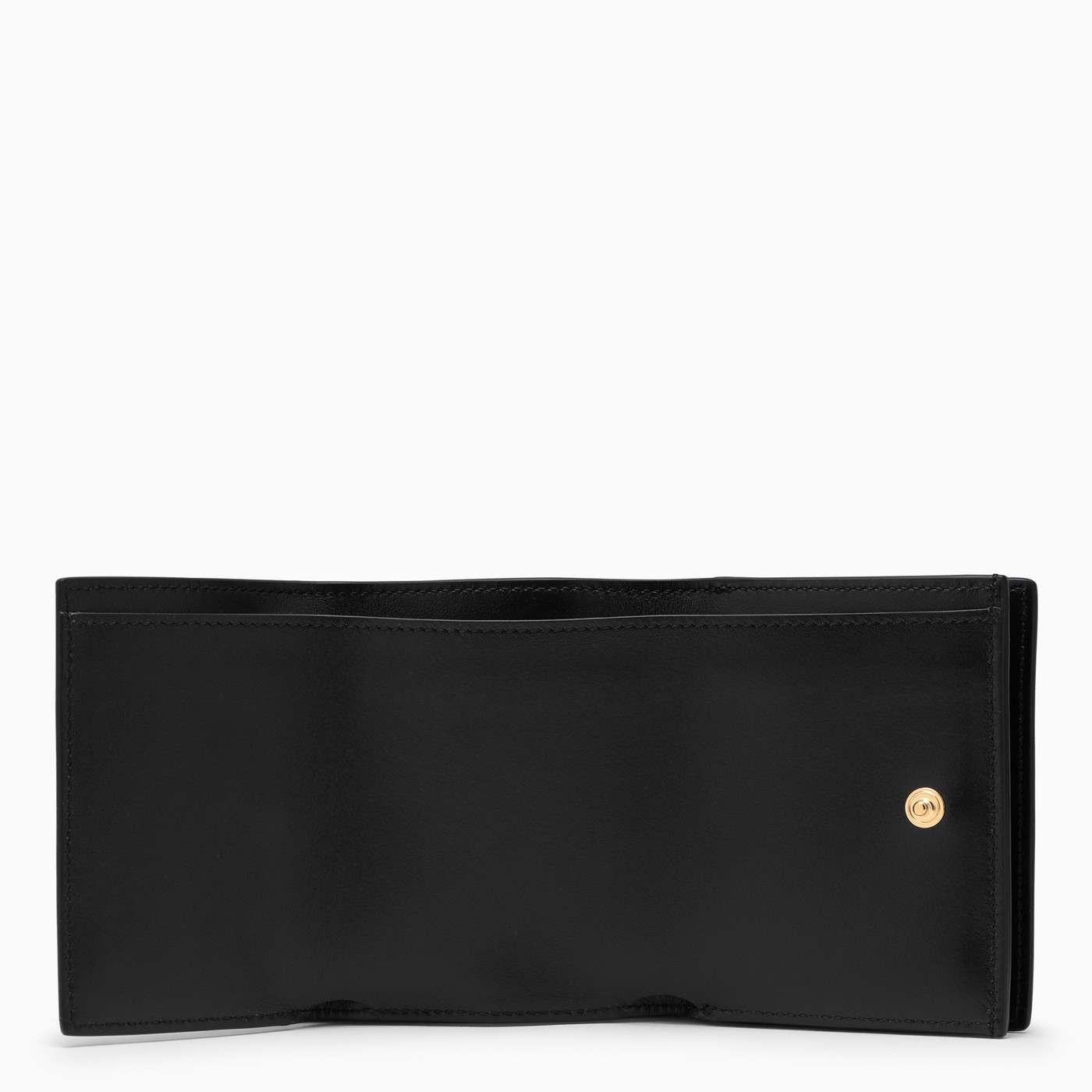 Jil Sander Black leather trifold wallet TheDoubleF
