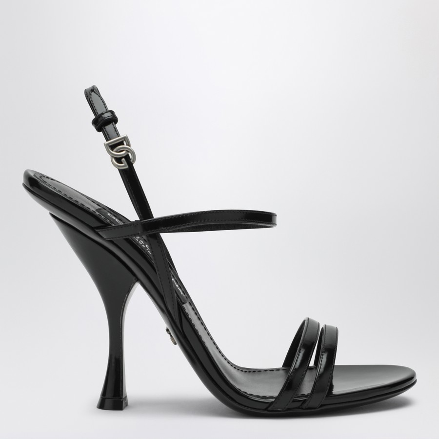 Dolce&Gabbana Black polished calf leather sandals | TheDoubleF