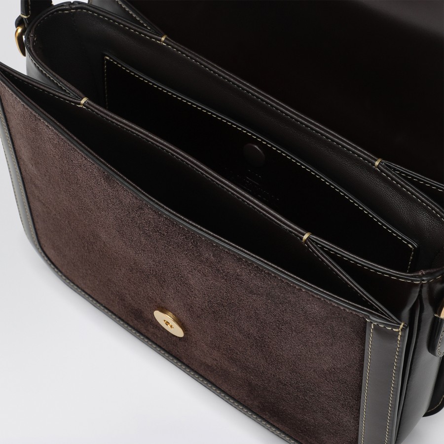 【関税＆送料込み】Valentino Garavani Dark And Suede 9To5 B Valentino Garavani Dark brown leather and suede 9TO5 bag