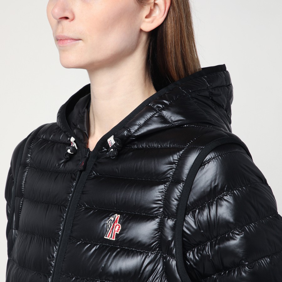 Moncler Grenoble Karura transformable shiny black puffer