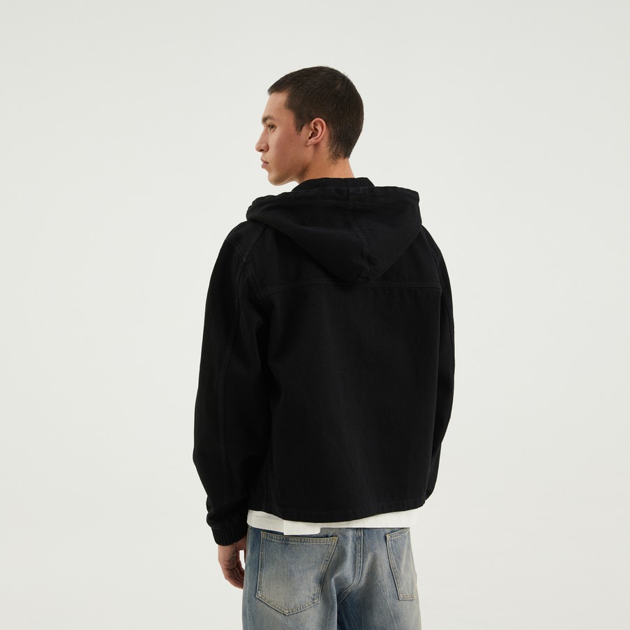 1989 STUDIO Black denim zip hoodie | TheDoubleF