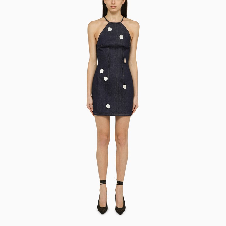ワンピース DAVID KOMA Women Dresses RE25DK58D BL SI BLUE David Koma Asymmetric Cut One Sleeve Dress in Turquoise | FWRD