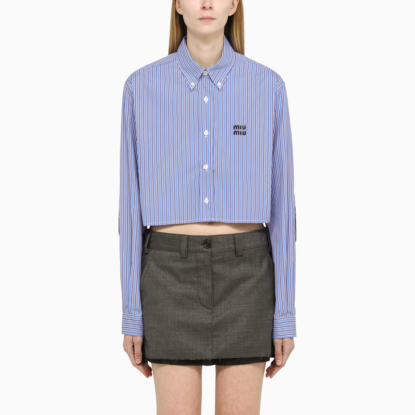 Miu Miu Stripe motif button-down shirt | TheDoubleF
