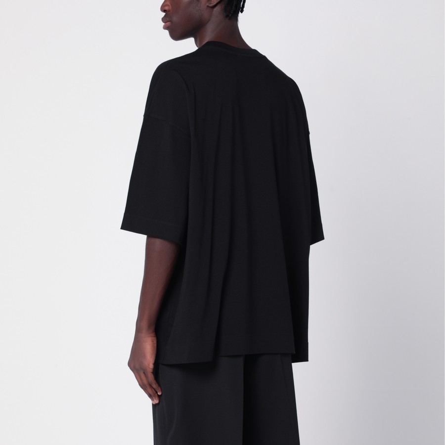 Oversized black cotton T-shirt