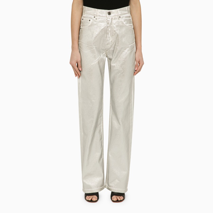 パンツ ROTATE BIRGER CHRISTENSEN SILVER PANTS IN ORGANIC DENIM ROTATE Birger Christensen Silver pants in organic denim