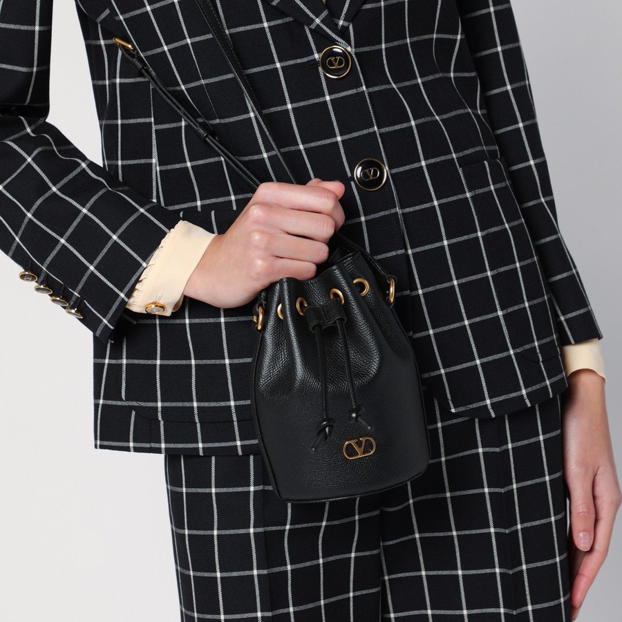 Valentino Garavani Vlogo Signature black bucket bag | TheDoubleF