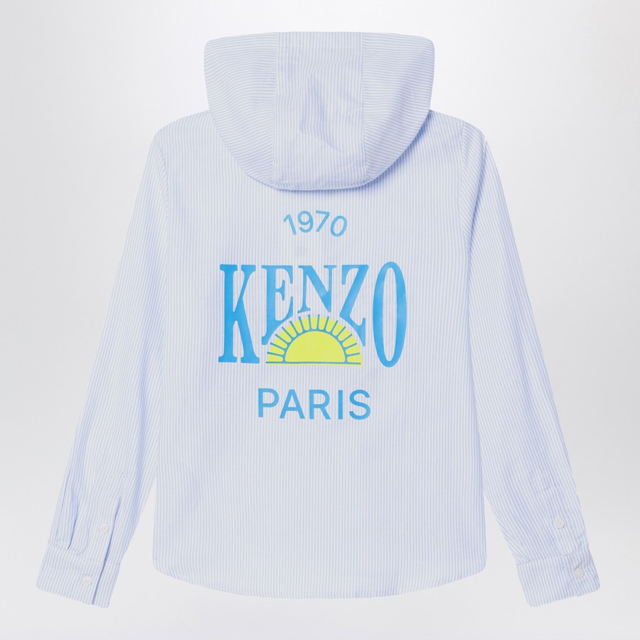 【関税&送料込】Kenzo Hooded Striped Shirt In Cotton Kenzo Target logo-embroidered stretch-cotton Hoodie | Black