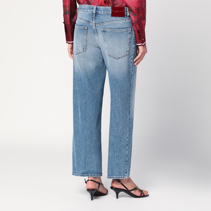 デニム・ジーパン GUCCI FW25 Denim jeans (812233XDC7S 4009) Straight fit denim pants in light blue | GUCCI® US