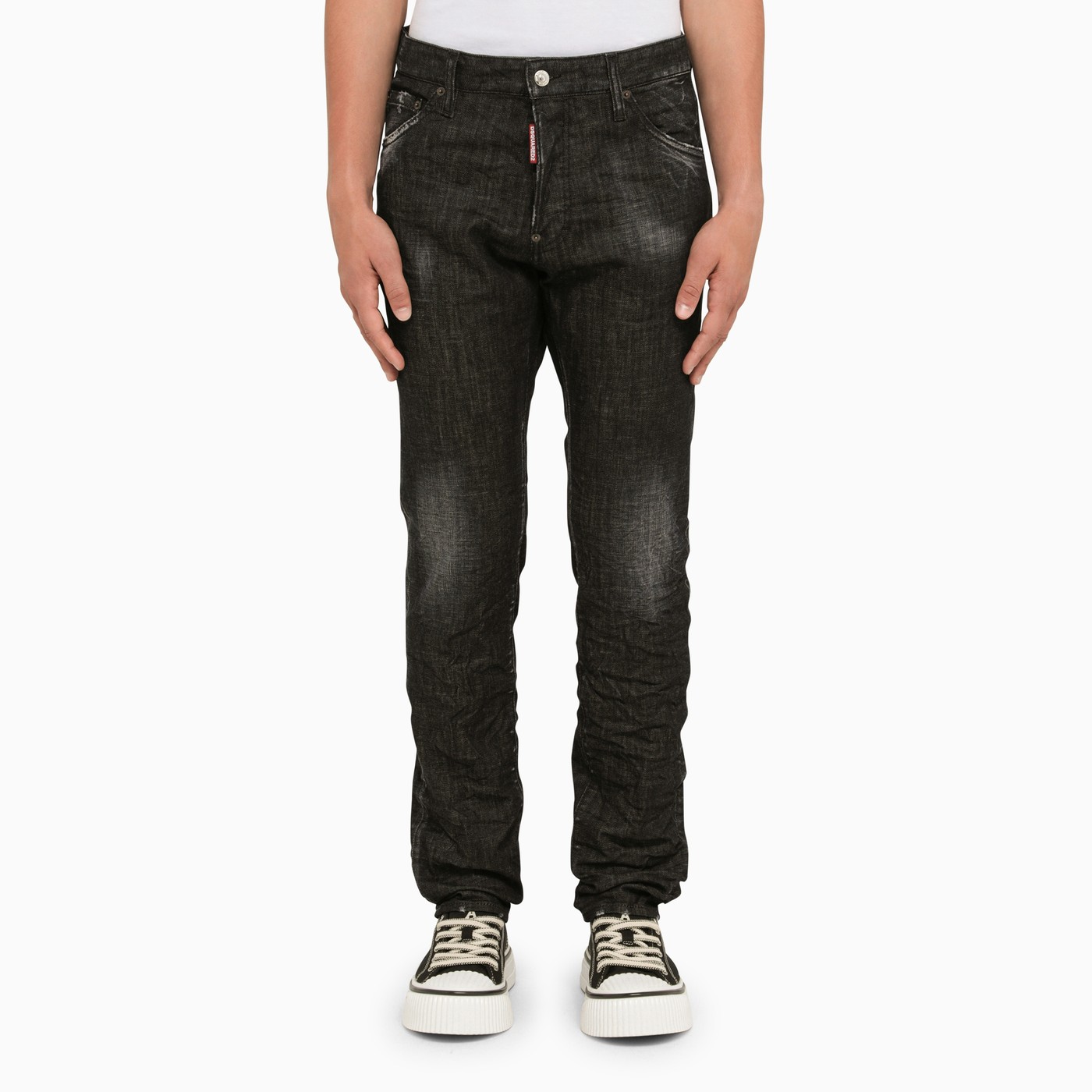 Dsquared2 Black Cool Guy jeans with wear TheDoubleF