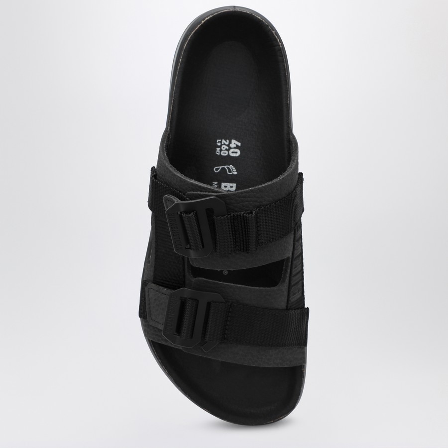 サンダル・ミュール Birkenstock Shinjuku Black Leather And Textile Slipper Shinjuku Leather-Textile Black | BIRKENSTOCK