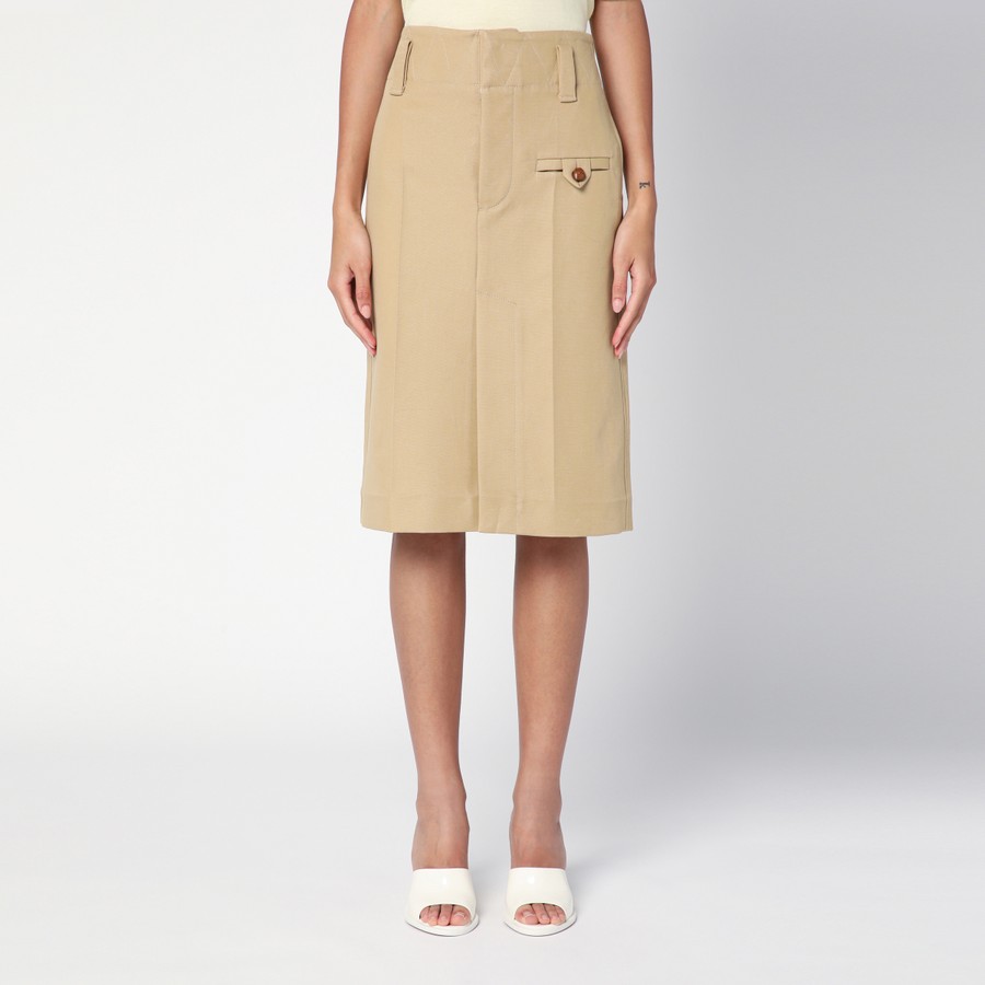 スカート Bottega Veneta Beige cotton canvas midi skirt Bottega Veneta Beige cotton canvas midi skirt | TheDoubleF