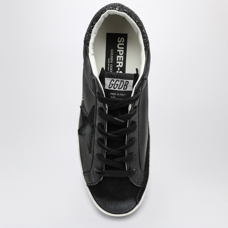 Golden Goose Super-star black low trainer with rhinestones