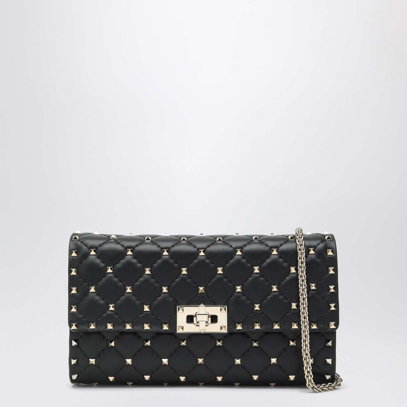 【Valentino】ROCKSTUD SPIKE CROSSBODY CLUTCH BAG◆5W2B0137NA Valentino Garavani Rockstud Spike Nappa Leather Crossbody