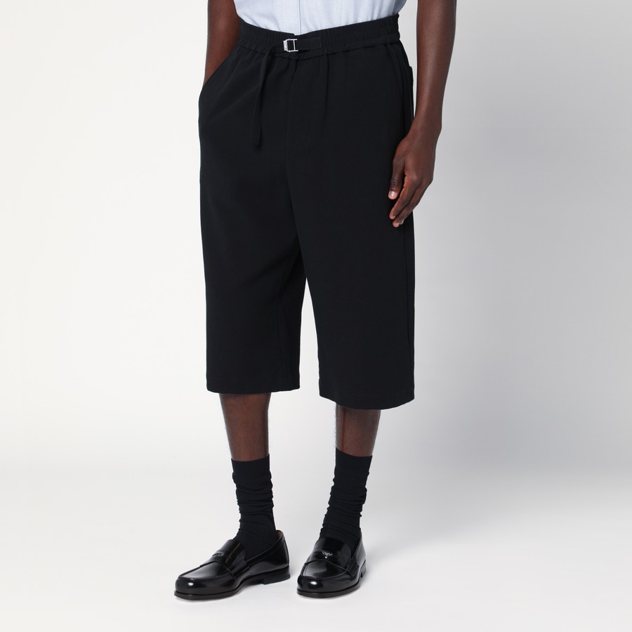 Ami Paris Bermuda wide black in cotton | TheDoubleF